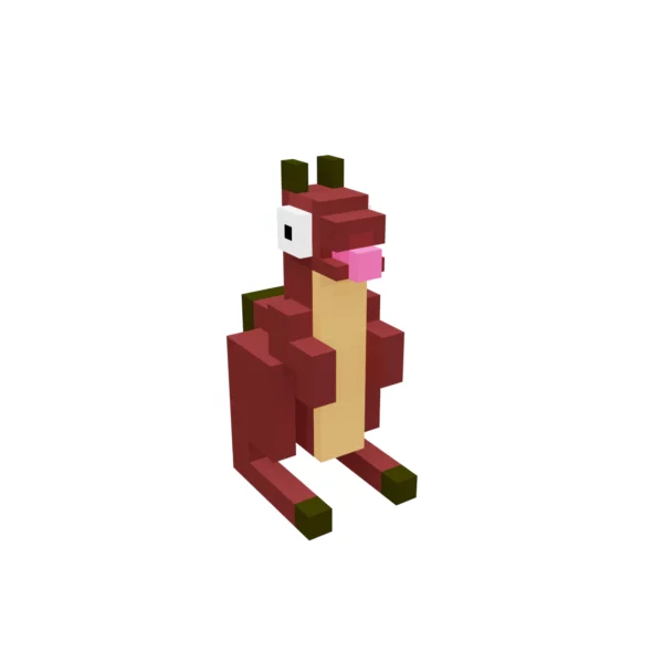 Kangaroo voxel art 3d model