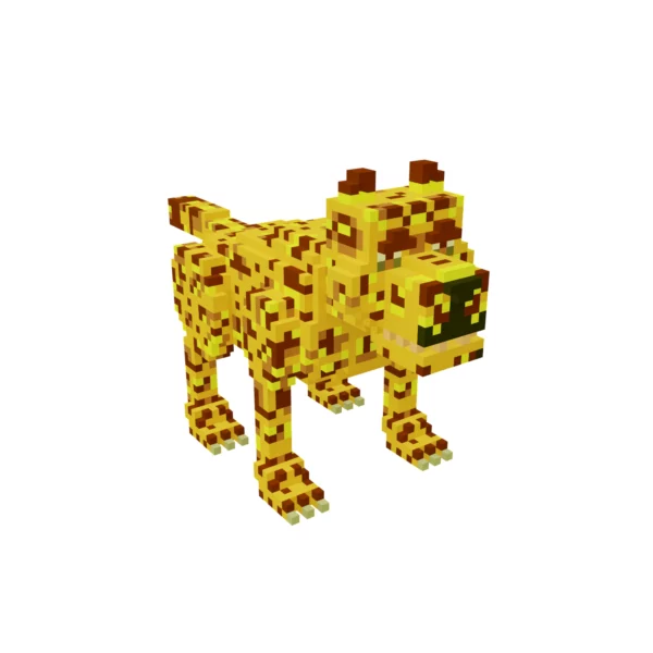 Leopard voxel art 3D model