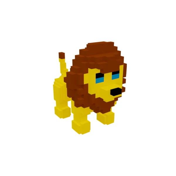 Cute Lion voxel art 3D model