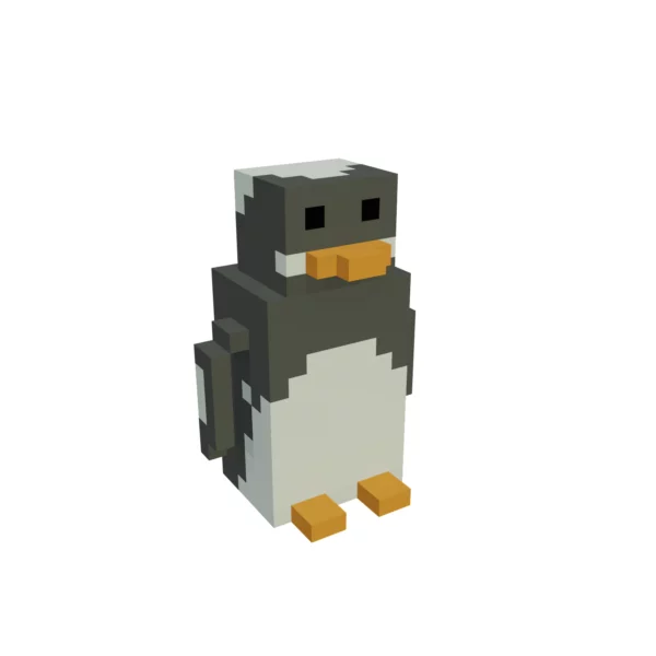 Penguin voxel art 3D