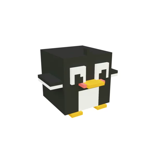 Penguin voxel art 3d