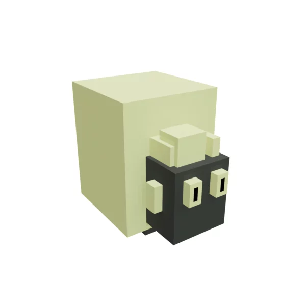 Cartoon Sheep voxel 3D model