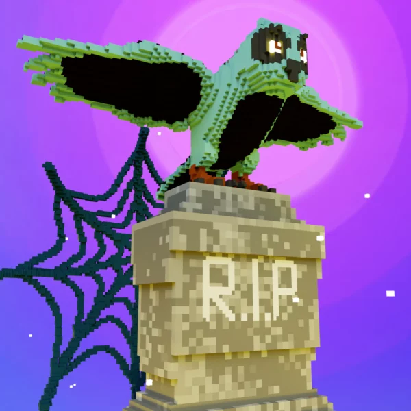Halloween Owl voxel art