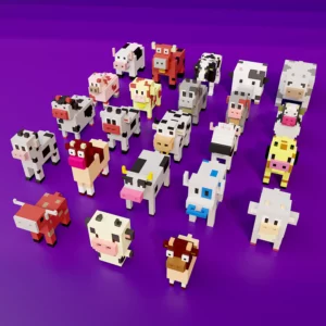 Cow voxel art pack 3d model