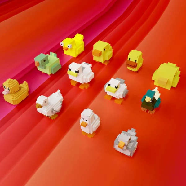 Duck voxel art pack 3d model