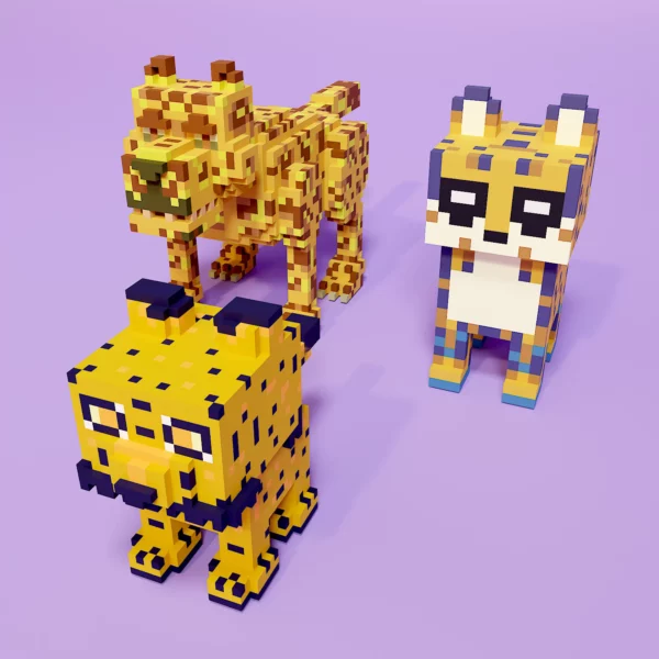 Leopard voxel art pack 3d model