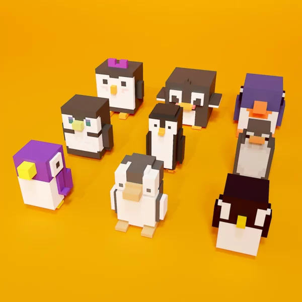 Penguin voxel art pack