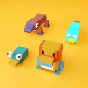 Platypus voxel art pack 3d model