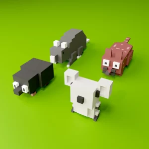 Rat voxel art pack 3d model