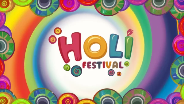 Happy Holi festival celebration greeting video