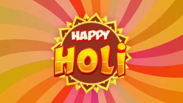 Happy Holi festival greeting motion graphics
