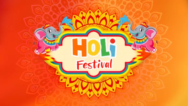 Holi festival greetings motion graphics