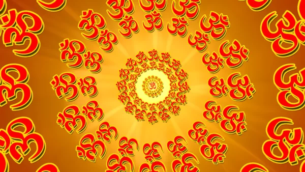 Om symbol radial devotional background