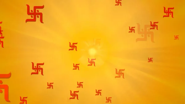 Swastik symbol devotional background footage