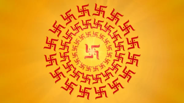 Swastik symbol religious devotional background