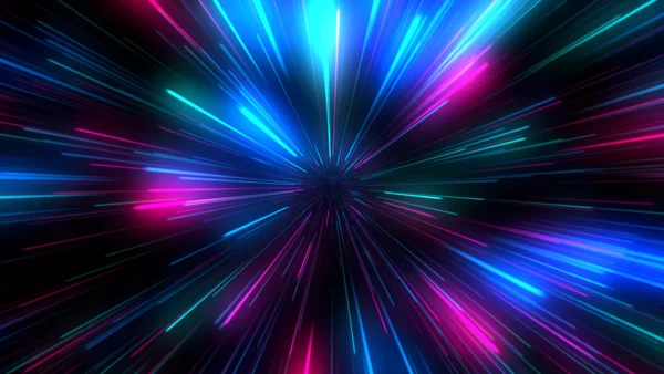 Space travel neon lines stock footage
